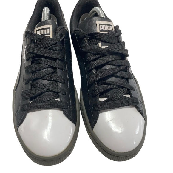 Puma Basket Toe Sneaker shoe lace up Black/white US size 10 - Picture 6 of 13